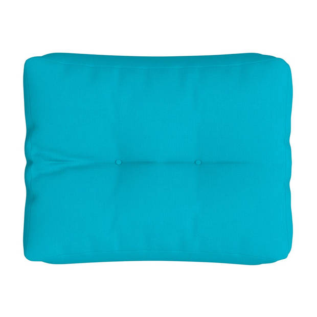 The Living Store Palletkussen - Turquoise - 50 x 40 x 12 cm - Waterafstotend