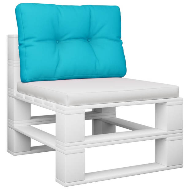 The Living Store Palletkussen - Turquoise - 50 x 40 x 12 cm - Waterafstotend