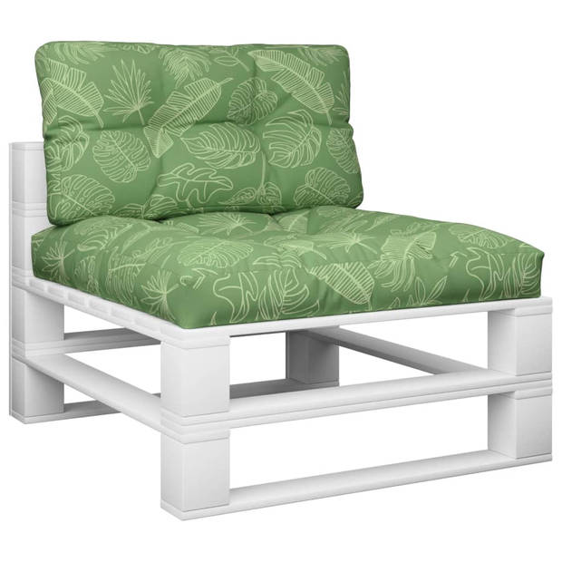 The Living Store Palletkussens - Polyester - Zachte Vulling - Brede Toepassing - Met Bladpatroon