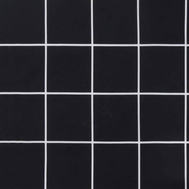 The Living Store Palletkussen - polyester - 80 x 40 x 12 cm - zwart ruitpatroon