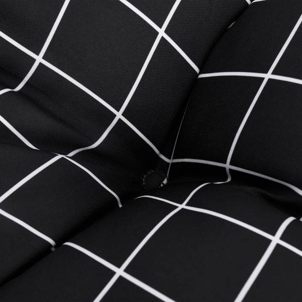 vidaXL Stoelkussens 4 st 50x50x7 cm stof ruitpatroon zwart