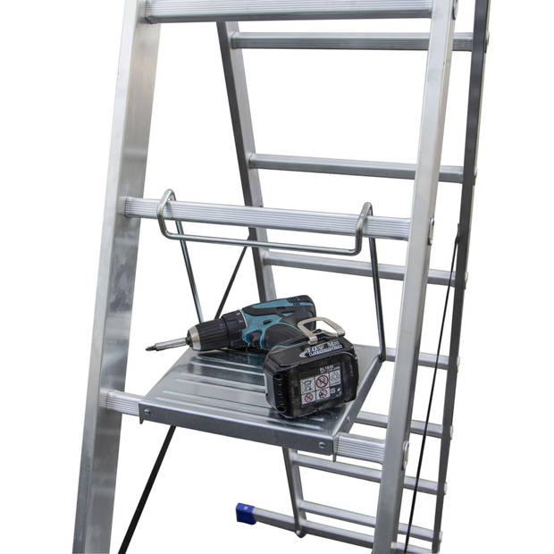 Escalo Voetenbank voor ladder metaal zilverkleurig