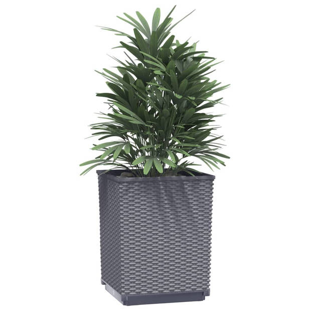 vidaXL Plantenbakken 4 st 30x30x37 cm polypropeen donkergrijs