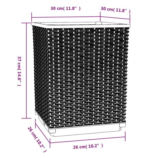 vidaXL Plantenbakken 4 st 30x30x37 cm polypropeen donkergrijs