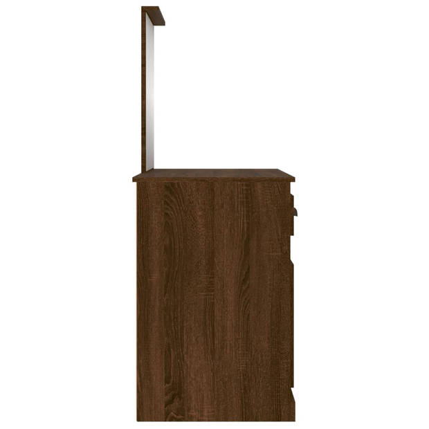 vidaXL Kaptafel met spiegel 90x50x132,5 cm bewerkt hout bruineiken