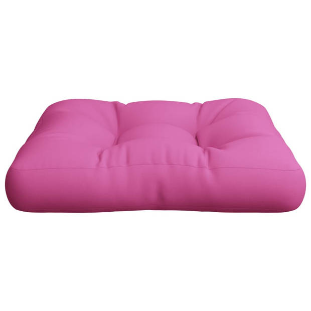 vidaXL Palletkussen 60x60x12 cm stof roze