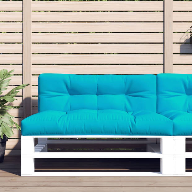 The Living Store Palletkussen - Turquoise - 120 x 80 x 12 cm - Duurzame polyester stof