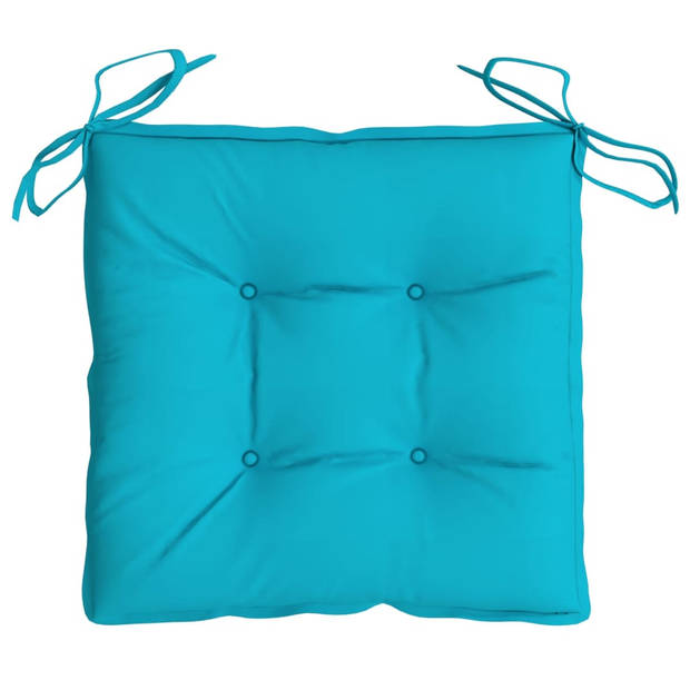The Living Store Stoelkussens - Turquoise - 40 x 40 x 7 cm - Polyester - PP holle vezel