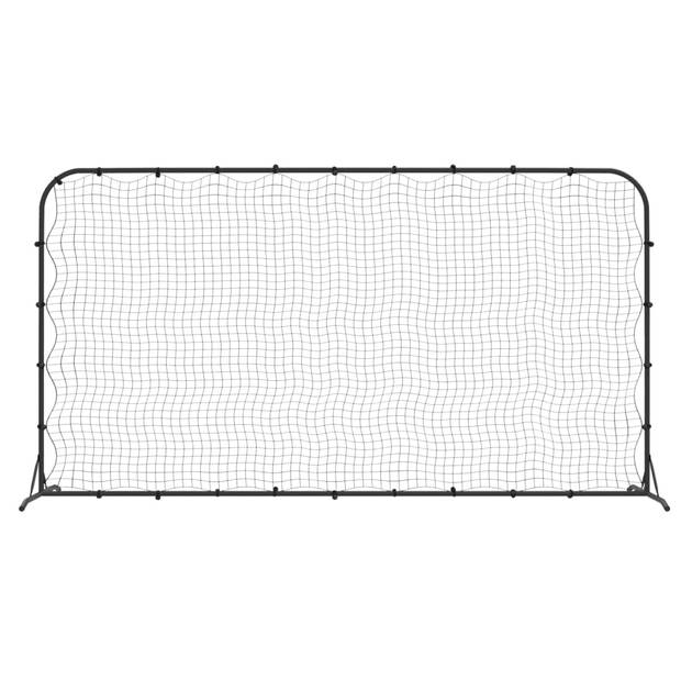 The Living Store Rebounder Voetbal - 366 x 90 x 183 cm - staal - HDPE - Veerbelast net