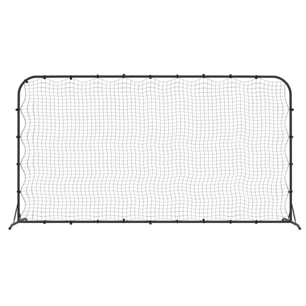 vidaXL Voetbal rebounder 366x90x183 cm HDPE zwart