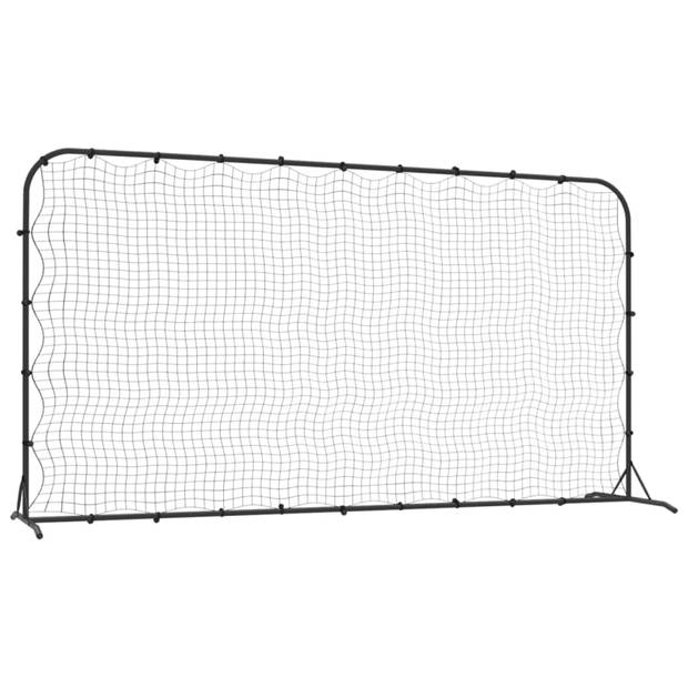 vidaXL Voetbal rebounder 366x90x183 cm HDPE zwart