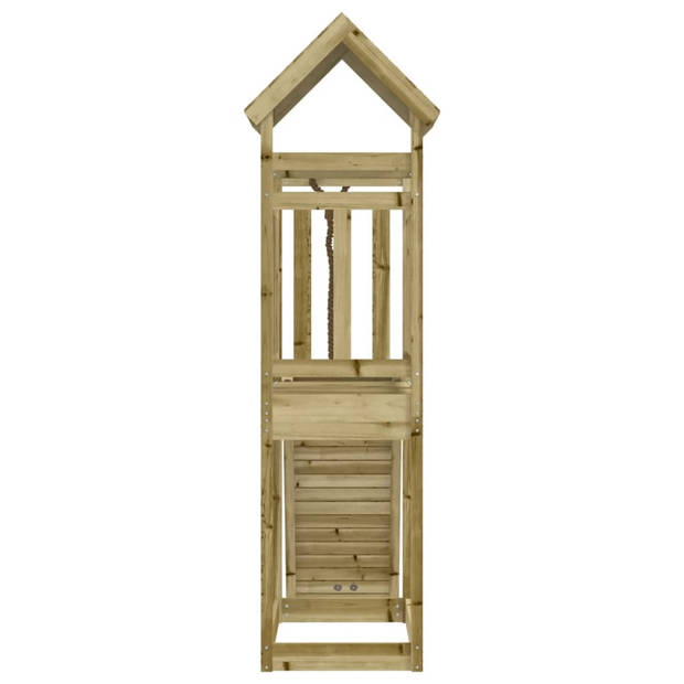 The Living Store Speeltoren - Houten speelhuis met klimwand - 64x110.5x214 cm