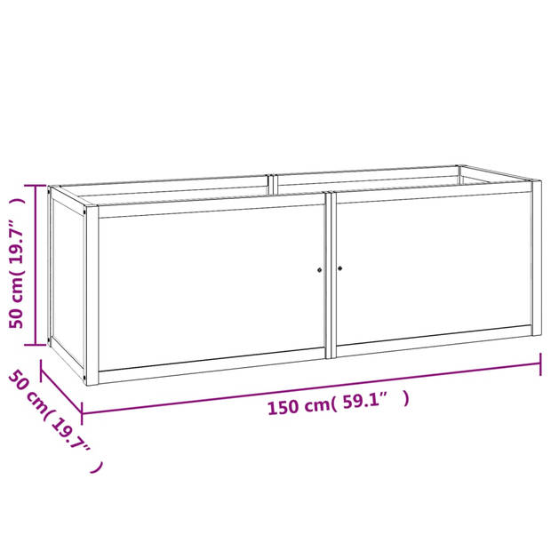 vidaXL Plantenbak verhoogd 150x50x50 cm massief teakhout