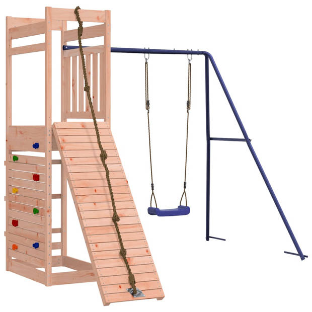 The Living Store Speelset Kinderen - Houten Speeltoestel Met Schommel - 246 x 256 x 207 cm - Massief Douglashout