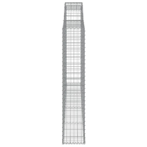 The Living Store Gabionwand voor Tuin - 300 x 30 x 160/180 cm - Geluidsisolerend - Stabiele Constructie - Zilver