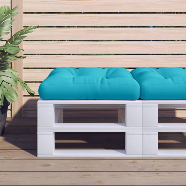 The Living Store Palletkussen - Oxford stof - 58x58x10cm - Turquoise