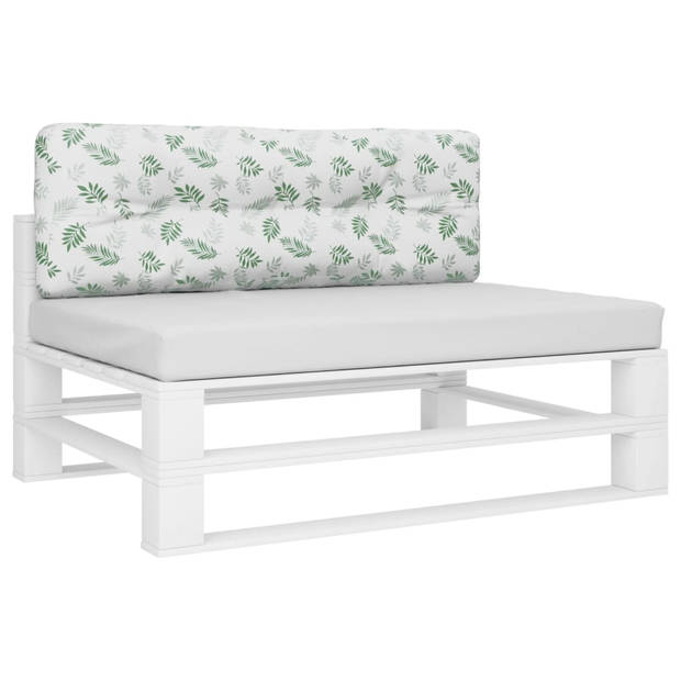 The Living Store Palletkussen - Polyester - 120x40x12 cm - Met bladpatroon