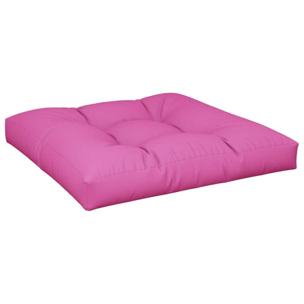 vidaXL Palletkussen 80x80x12 cm stof roze