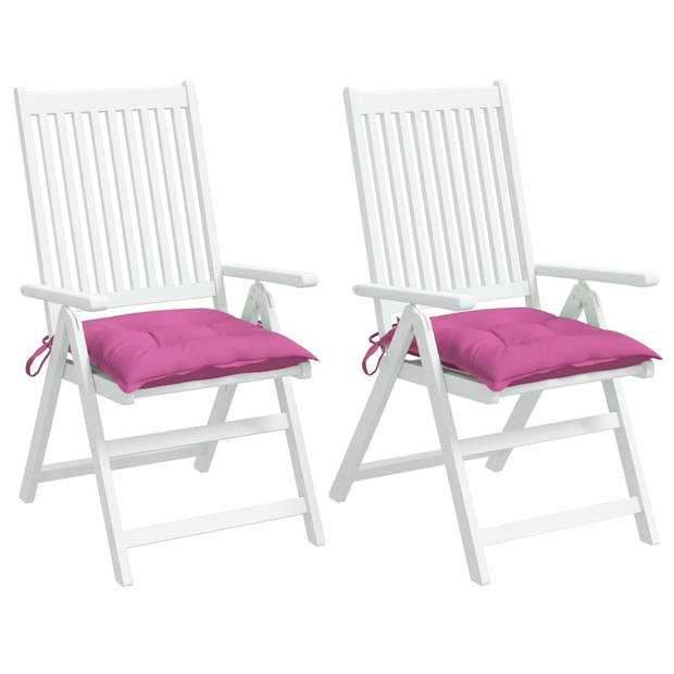 The Living Store Stoelkussens - Polyester - 40x40x7 cm - Roze