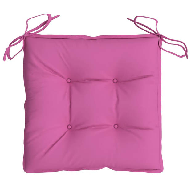 The Living Store Stoelkussens - Polyester - 40x40x7 cm - Roze