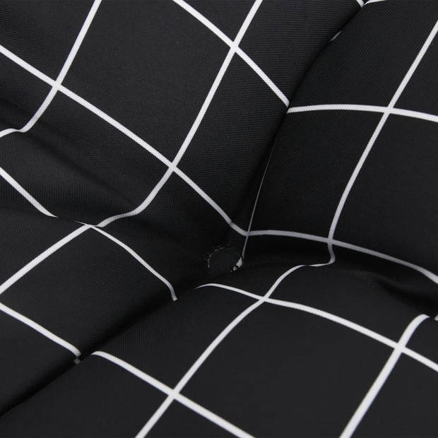 vidaXL Stoelkussens 6 st 50x50x7 cm stof ruitpatroon zwart