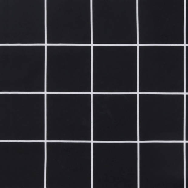 The Living Store Palletkussens - polyester - holle vezel - 120 x 80 x 12 cm - zwart ruitpatroon