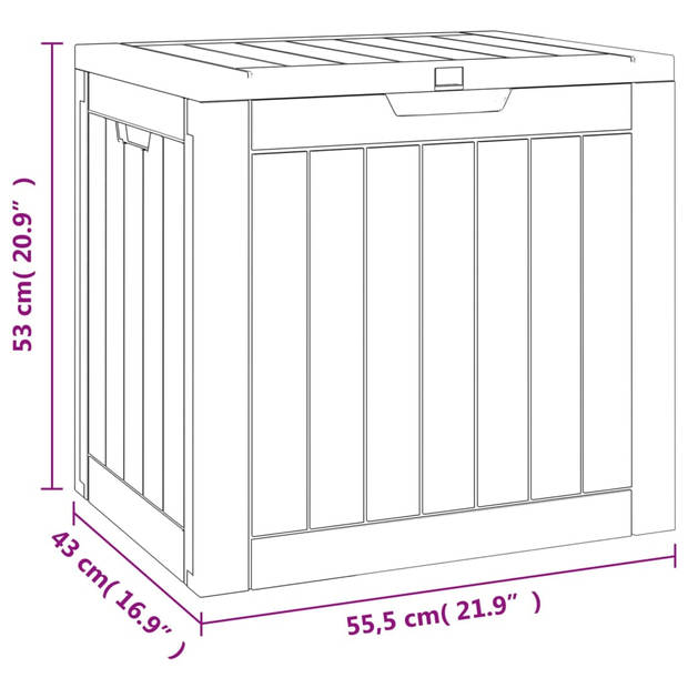 vidaXL Tuinbox 55,5x43x53 cm polypropeen grijs