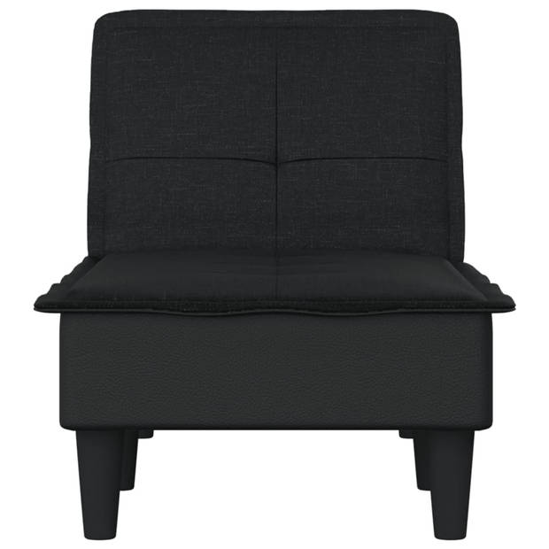 The Living Store Chaise Longue - Verstelbaar - Zwart - 55 x 140 x 70 cm - Comfortabel en Stevig