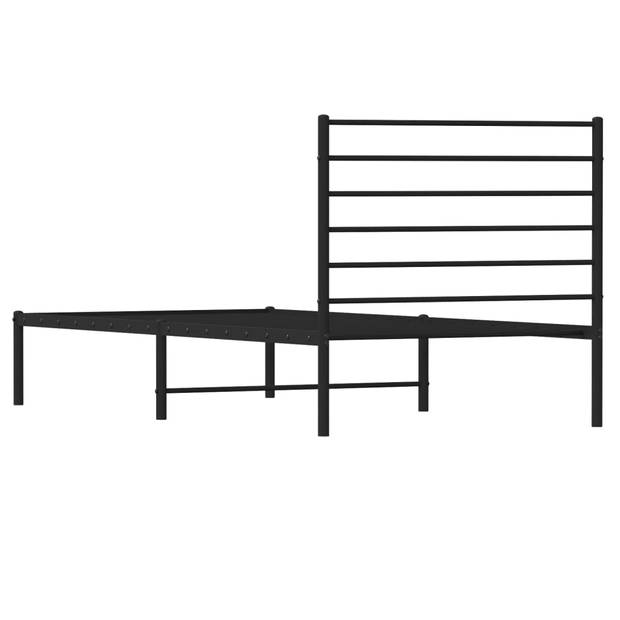 vidaXL Bedframe met hoofdbord metaal zwart 80x200 cm