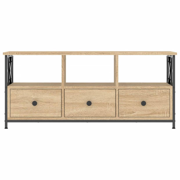 The Living Store Industriële TV-kast - 102 x 33 x 45 cm - Sonoma Eiken