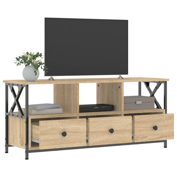 The Living Store Industriële TV-kast - 102 x 33 x 45 cm - Sonoma Eiken