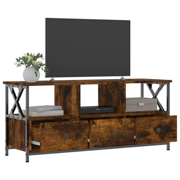 The Living Store Industriële TV-kast - 102 x 33 x 45 cm - Gerookt eiken