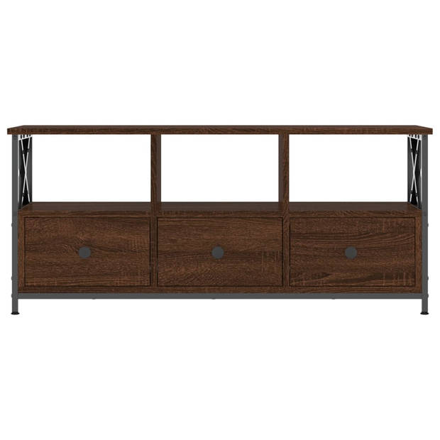 The Living Store Industriële Tv-kast - 102 x 33 x 45 cm - Bruineiken hout