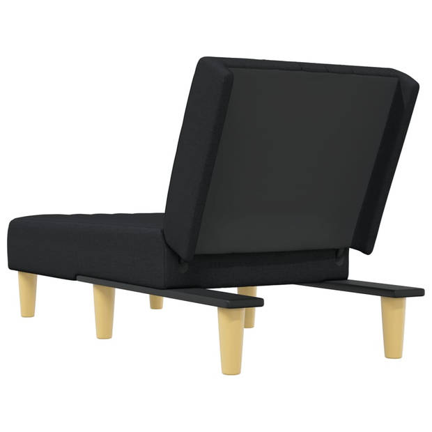 The Living Store Verstelbare Chaise Longue - Zwarte stof - 55 x 140 x 70 cm - Multifunctioneel