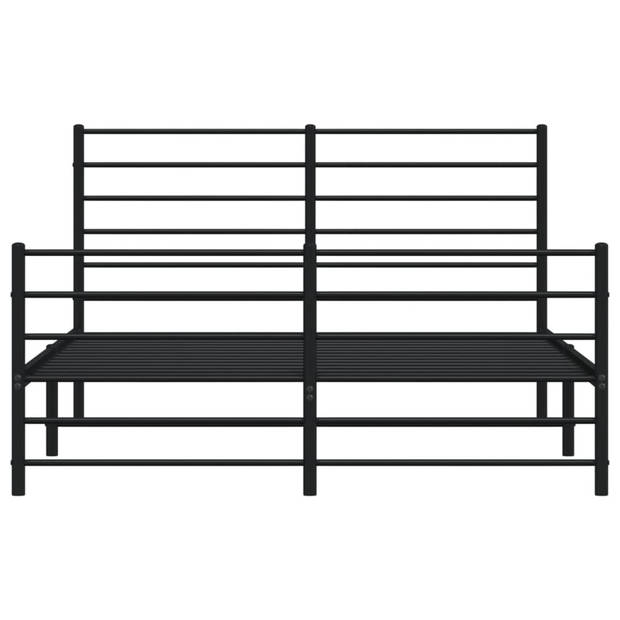 vidaXL Bedframe met hoofd- en voeteneinde metaal zwart 120x190 cm