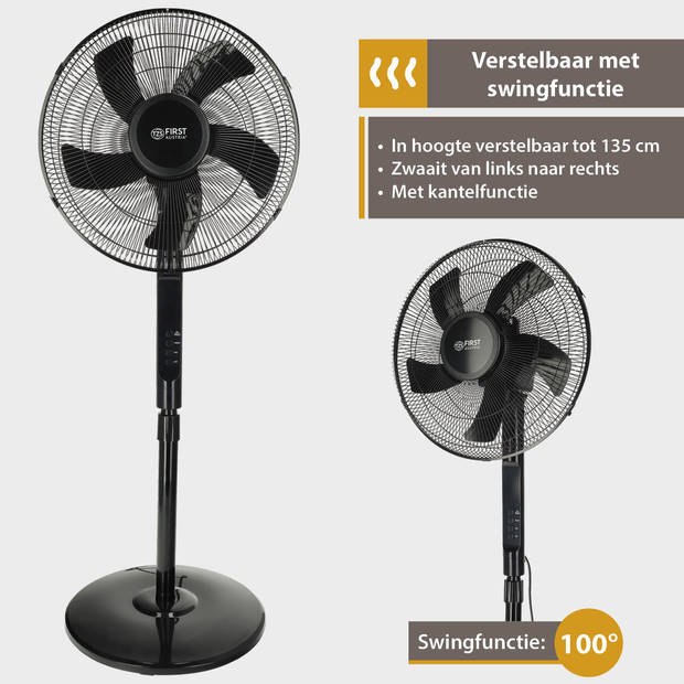 TZS First Austria 5553-4 Staande Ventilator - Statiefventilator – Zwart