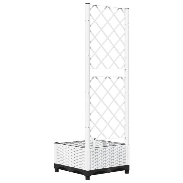 vidaXL Plantenbak met latwerk 40x40x121,5 cm polypropeen