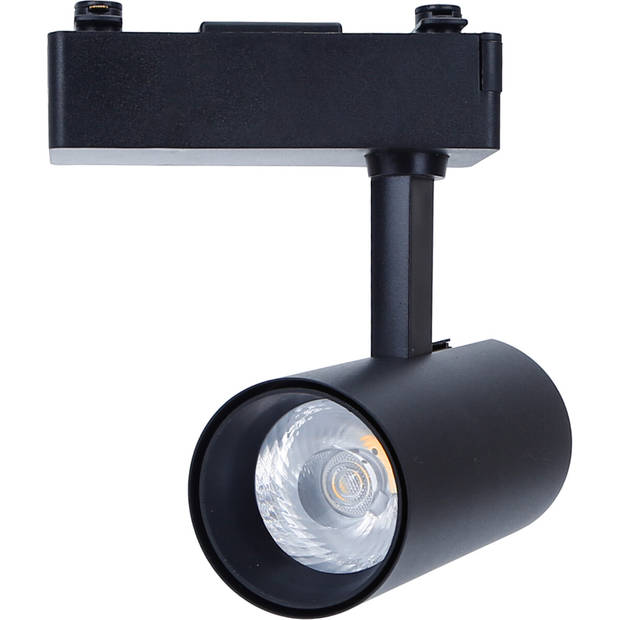 LED Railverlichting - Track Spot - Aigi - 1 Fase - 15W - Helder/Koud Wit 6500K - Rond - Zwart