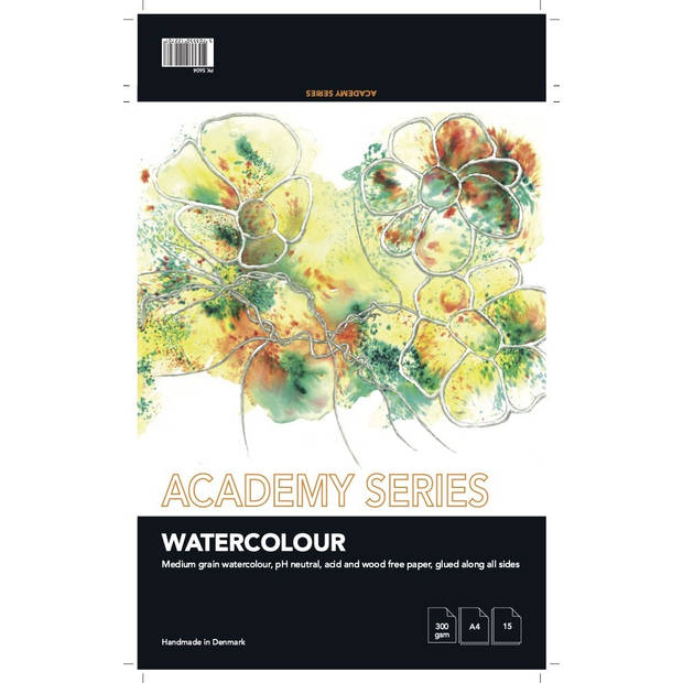 Academy Series - Aquarelpapier A4 - 300g/m2 - 15 vellen - Wit