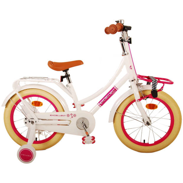 Volare Meisjesfiets Excellent 16 Inch 25 cm Meisjes Terugtraprem Wit