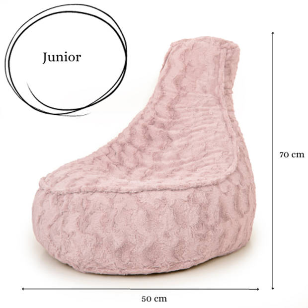 Drop & Sit zitzak stoel bont roze junior