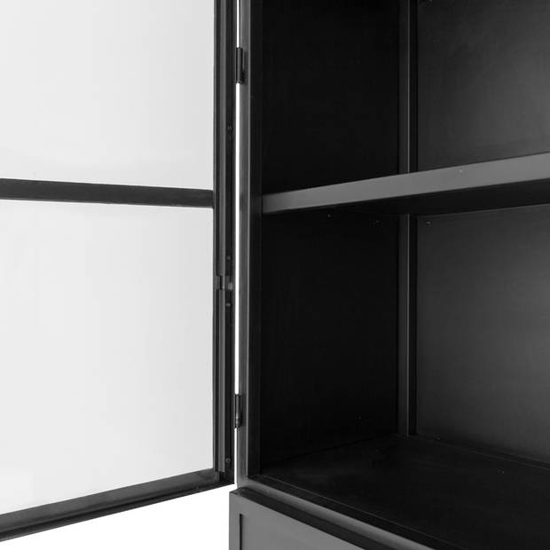 Giga Meubel - Vitrinekast 4-deurs - Zwart Metaal - 120x40x210cm - Tygo