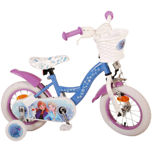 Disney Meisjesfiets Frozen II 12 Inch 23 cm Meisjes Terugtraprem Blauw/Paars