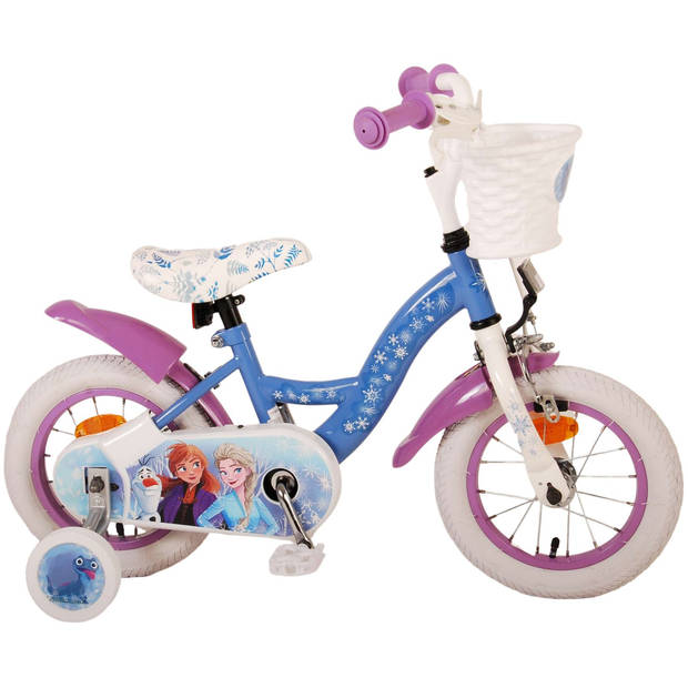 Disney Meisjesfiets Frozen II 12 Inch 23 cm Meisjes Terugtraprem Blauw/Paars