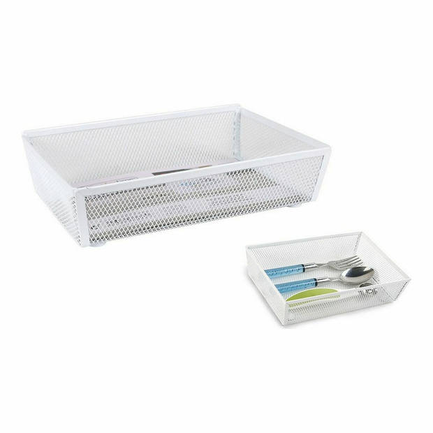 Bestekorganizer Confortime Metaal Wit (21,8 x 15,24 x 5,2 cm)