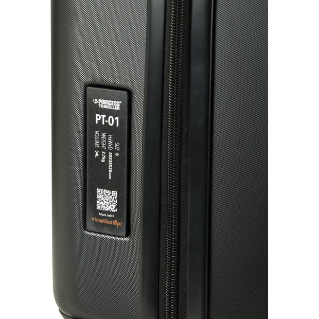 Princess Traveller PT01 Deluxe - Handbagage koffer - Pitch Black - S - 55cm