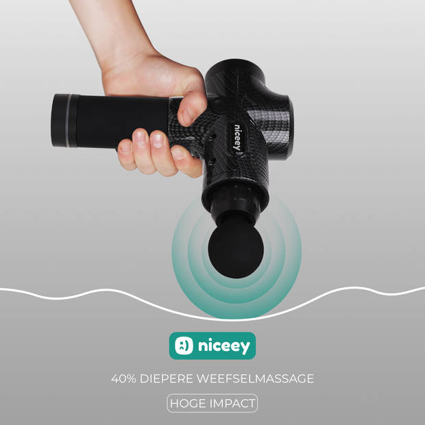 Niceey Professionele Massage Gun - Draadloos - Zwart
