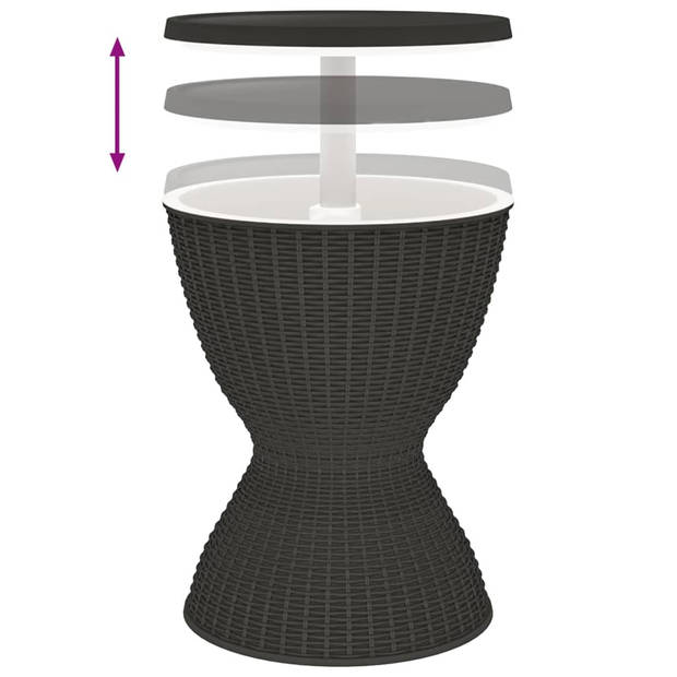 vidaXL IJskoeltafel 3-in-1 polypropeen zwart