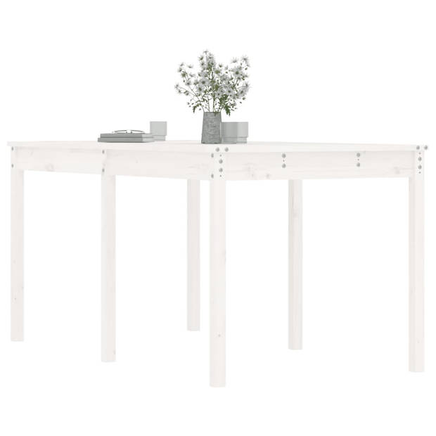 vidaXL Tuintafel 159,5x82,5x76 cm massief grenenhout wit