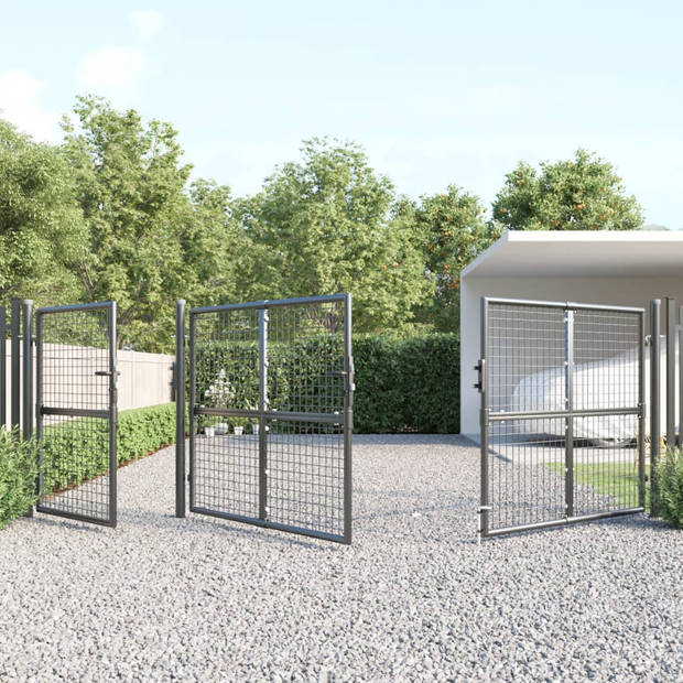 vidaXL Tuinpoort 400x175 cm gaas en gegalvaniseerd staal antraciet